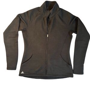 Adidas Golf Jacket Women's Medium Black Ribbed Full-Zip Jacket